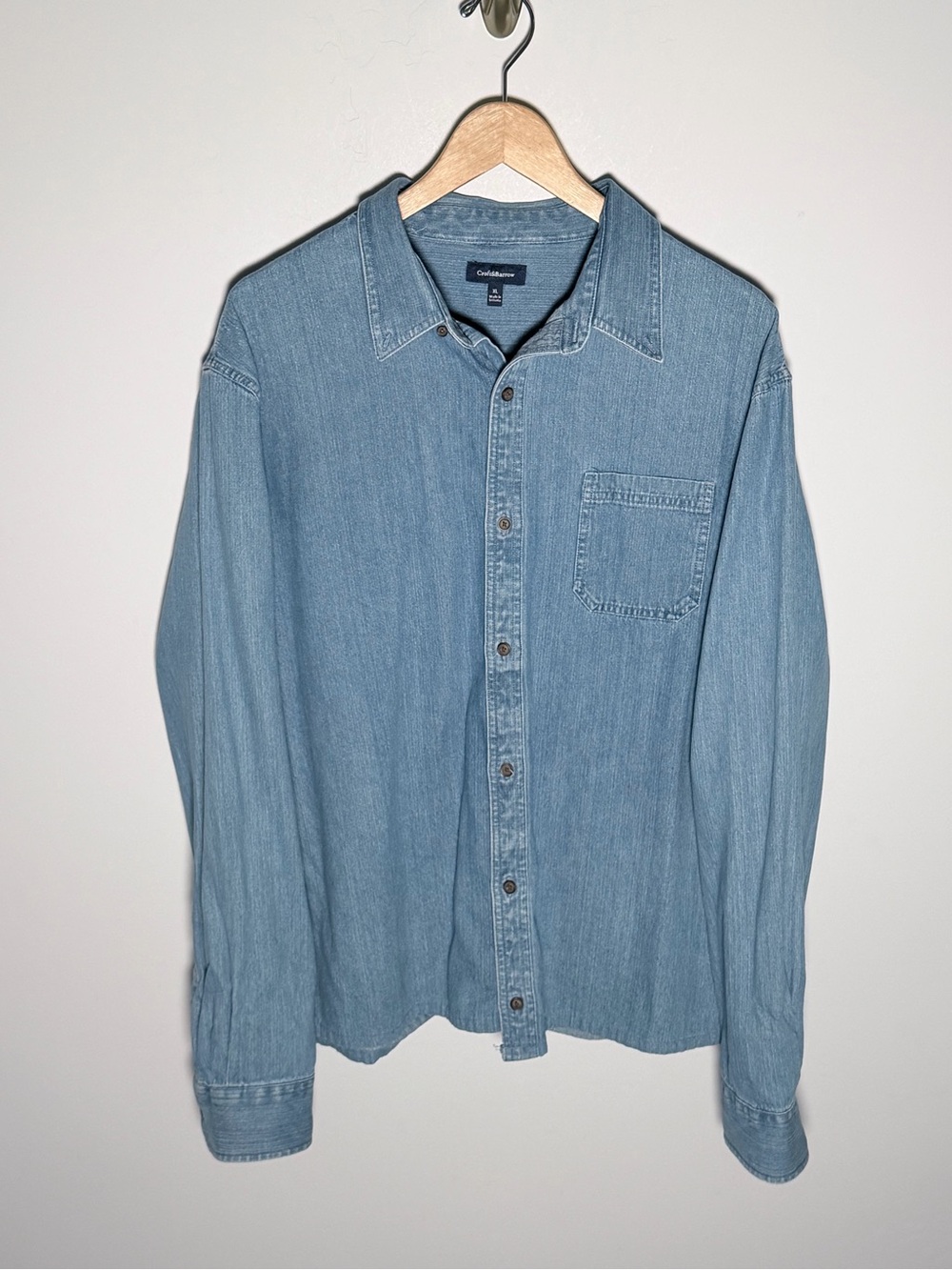 croft & barrow Light Wash Denim Button-Up Shirt XL Men’s